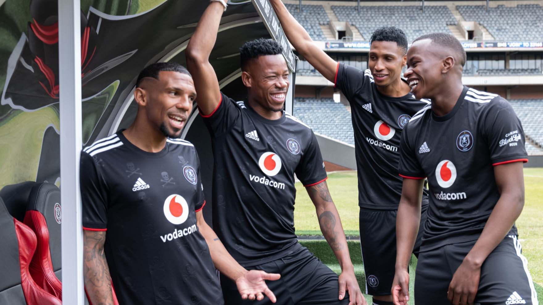 Orlando Pirates Player posing at Orlando Stadium