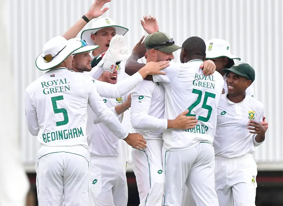 Lions cricket team walking on to the field for game day
