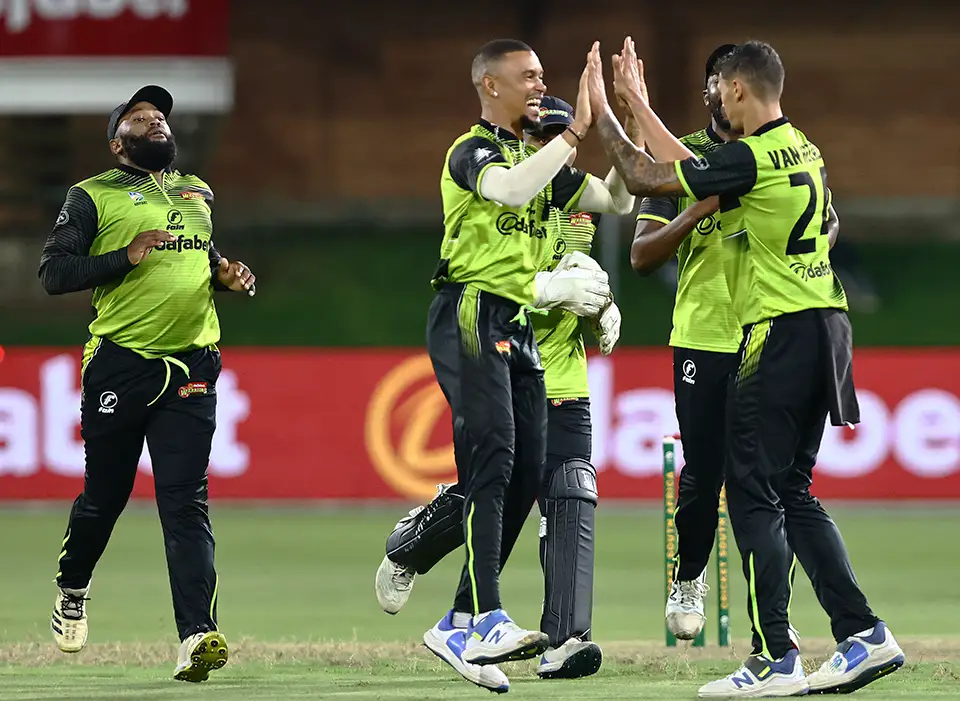 Warriors Cricke team celebrating a wicket