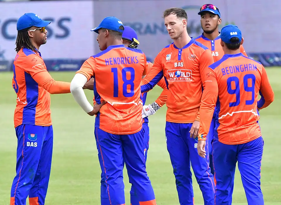 WP Blitz Team celebrate after getting a wicket